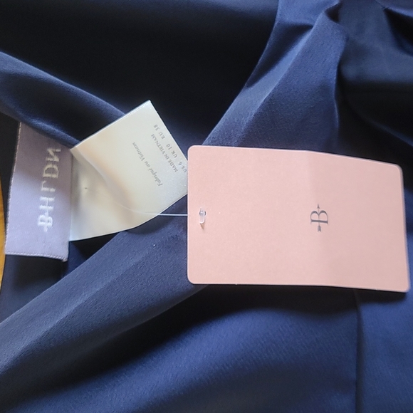 BHLDN (Anthropologie) Freya Satin Charmeuse Navy Dress Size 6 - Picture 11 of 12